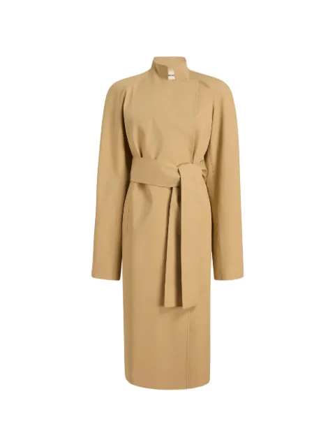 KHAITE belted raglan-sleeve coat Brown 7136193