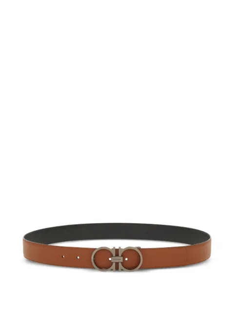 Ferragamo Gancini buckle leather belt Brown 783265