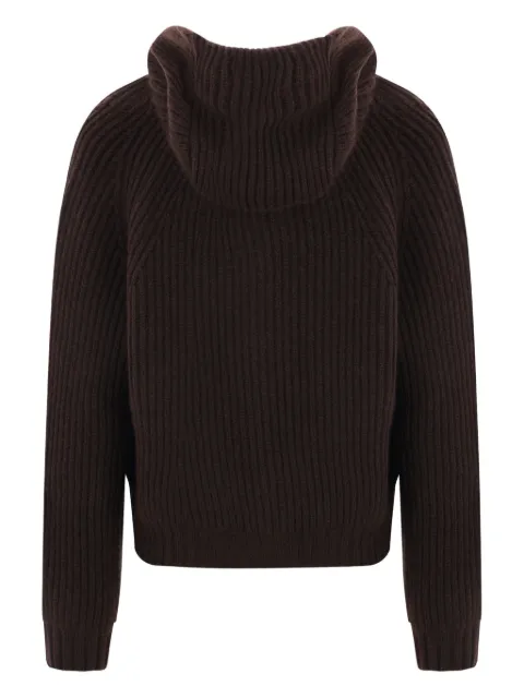 Meta Campania Collective hooded ribbed cardigan Brown SMTK008WSWS005330