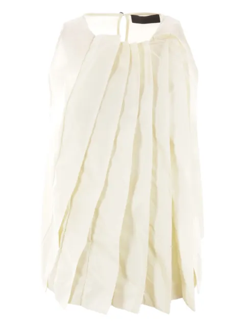 Maria Calderara pleated crew-neck top White S106W11