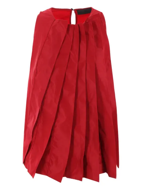 Maria Calderara pleated crew-neck top Red S106W3