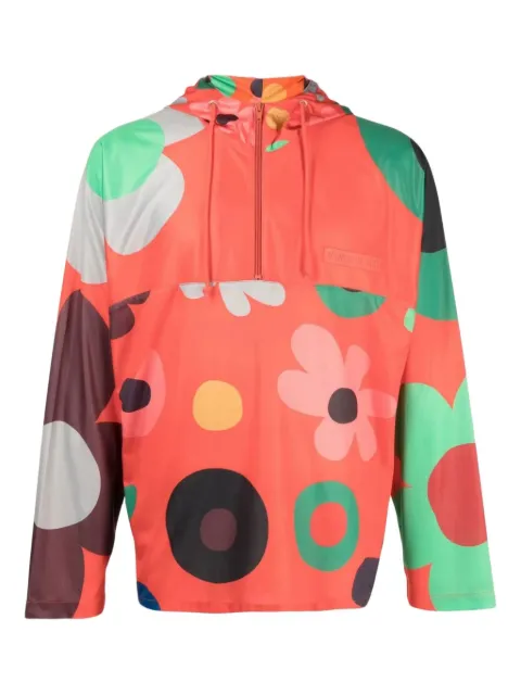 ERL floral-print half-zip jacket Orange ERL05V052