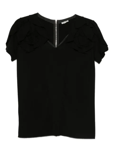 Miu Miu Pre-Owned 1990s rose-detail blouse Black MI250FB