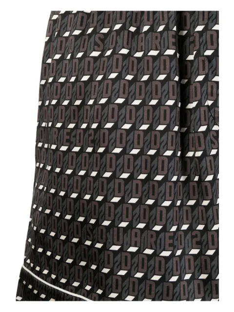 DSQUARED2 logo-print drawstring swim shorts Brown D9J314772ISA01