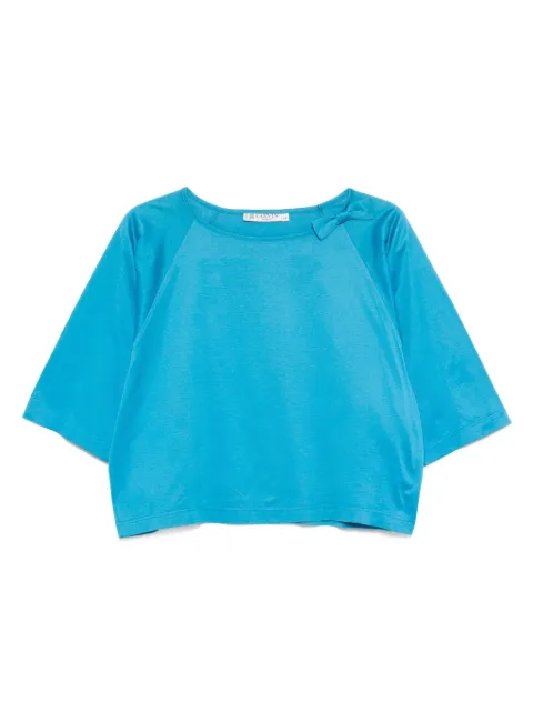 Lanvin Pre-Owned 1970s raglan-sleeve bow blouse Blue LA250FC