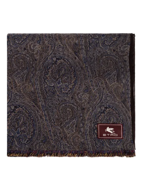 ETRO paisley-pattern fringed scarf Grey MATA0058AQ245