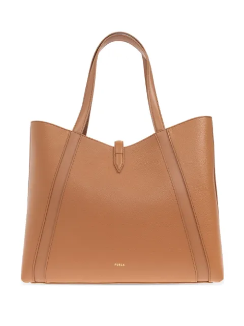 Furla Goccia leather-panelled clasp tote bag Brown WB01788BX3353