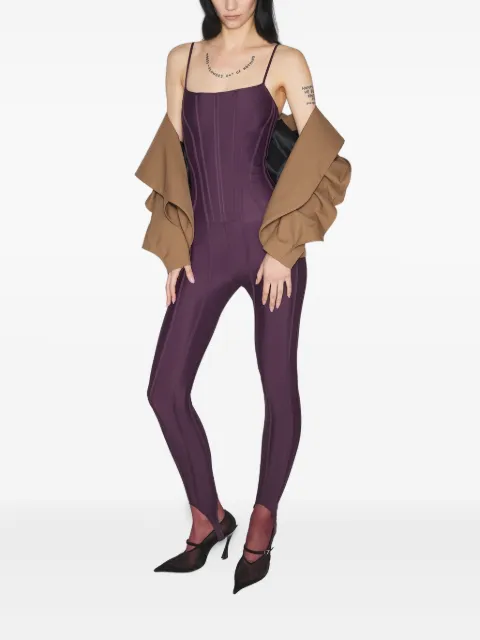 Mugler corset-detail jumpsuit Purple 25F3CO0125842