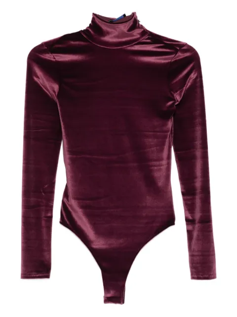 Mugler high-neck velvet bodysuit Red 25F3BO02806025