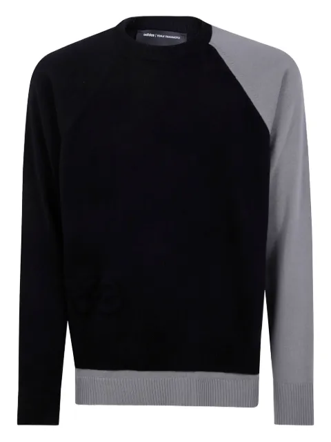 Y-3 raglan-sleeve panelled jumper Black JX7331