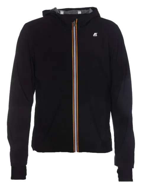 K-Way logo-print hooded jacket Blue K7113ZWJACKOUSY