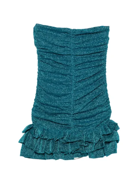 Amen ruched ruffled mini dress Blue HMS23407