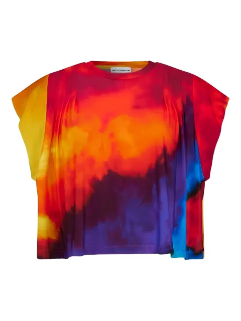 Rabanne tie-dye pleated T-shirt Yellow 23PJTEC109CU0007V963