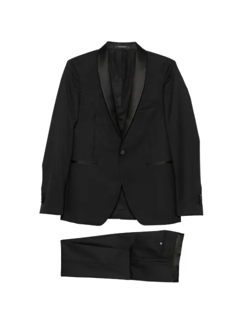 Tagliatore shawl-lapel suit Black SFBR18A01LIS550017U