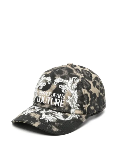 Versace Jeans Couture leopard-print Baroque-pattern baseball cap Black 76HAZK17ZG269