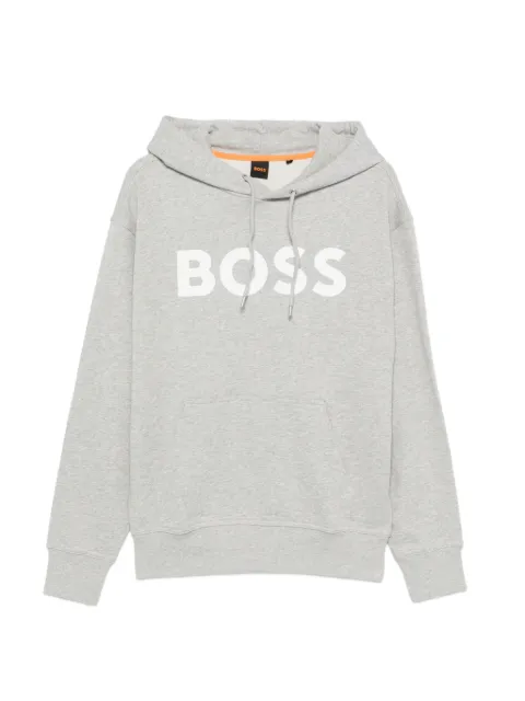 BOSS Webasic logo-print hoodie Grey 50487134