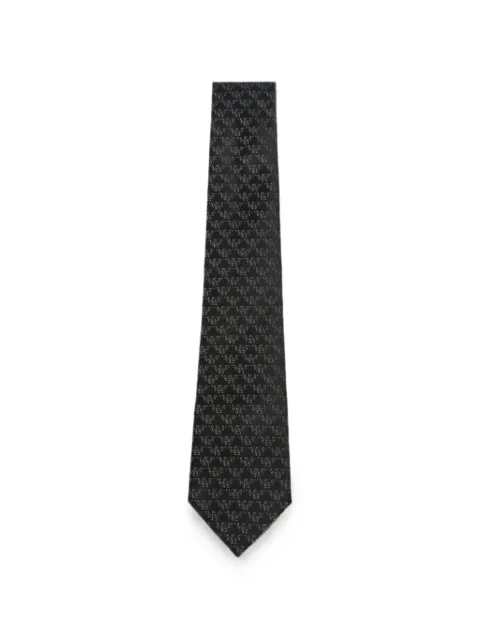 Emporio Armani logo-pattern tie Black 3402753R625