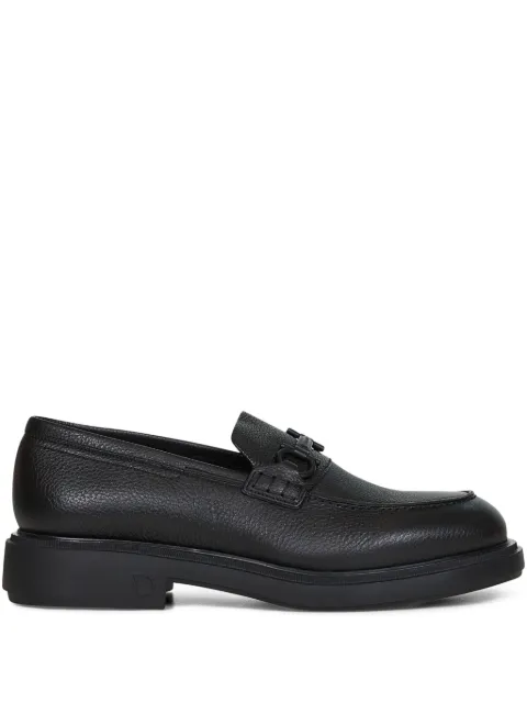 Ferragamo Gancini-detail loafers Black 784396