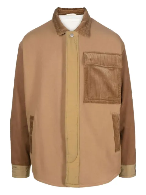 Emporio Armani corduroy-panelled cotton jacket Neutrals 6L2D8B1N5XZ02B9