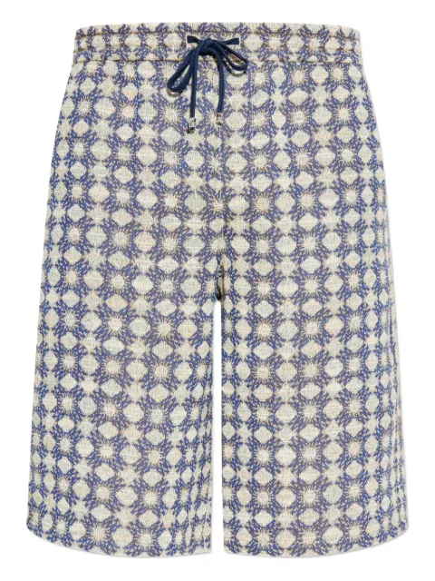 AMIRI geometric-pattern drawstring shorts Blue AMSHCA1094