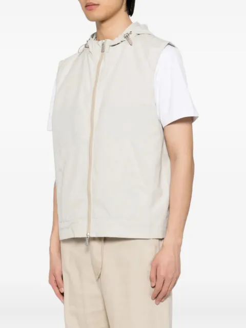 Eleventy hooded zip-front gilet Neutrals K75GILK17GBT27007620057323