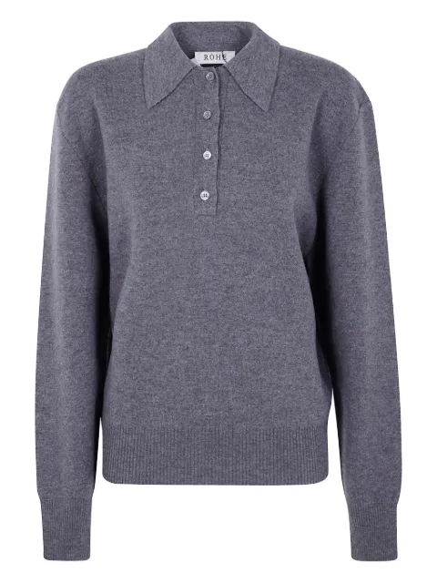 Róhe Compact polo sweater Grey 41623316