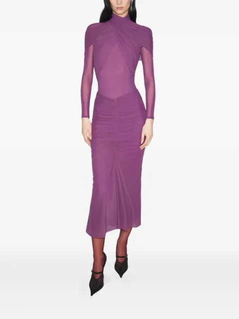 Mugler draped high-neck top Purple 25F3BO0284595