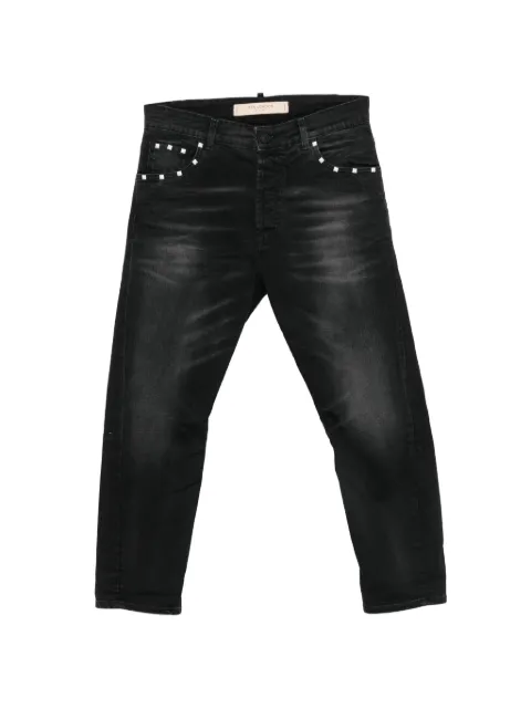 YES LONDON stud-embellished faded denim jeans Black XJ3150TWISTNERO