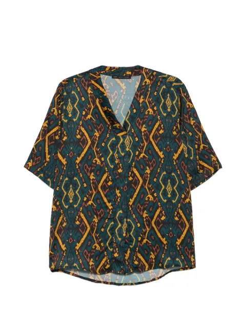 Low Brand geometric-print short-sleeve shirt Green L1CSS236528