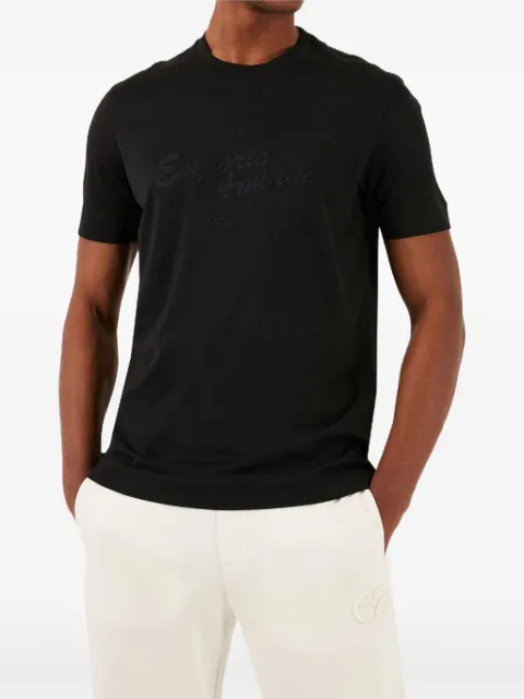 Emporio Armani logo-embroidered T-shirt Black 3D1TH11JOCZ0999