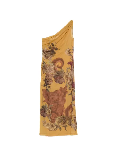 Alberta Ferretti floral-print midi dress Yellow A044101521042