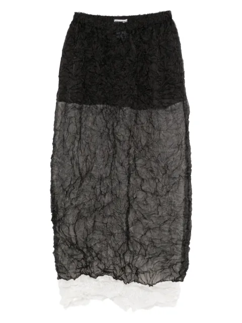 Issey Miyake Pre-Owned 2010s crease-effect midi skirt Black MI750ES