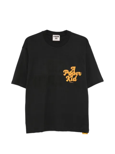 A Paper Kid logo-print short-sleeve T-shirt Black F4PKMATH064