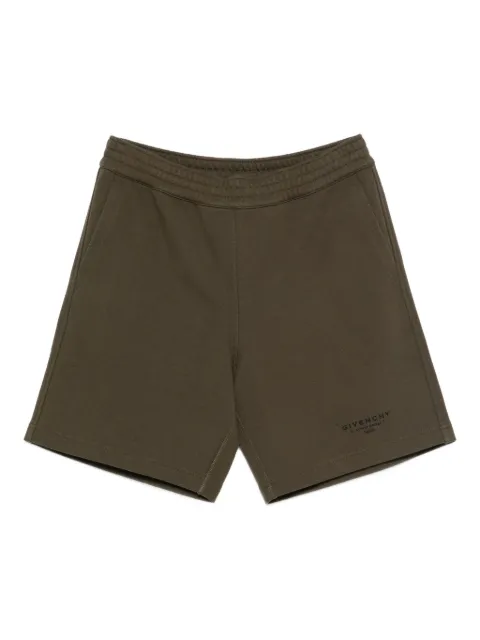 Givenchy elastic-waistband cotton shorts Green BM51MG3YRJ