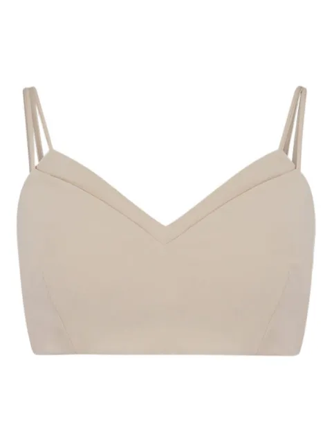 SIMONA CORSELLINI V-neckline spaghetti-strap top Neutrals P24CPTO0110615