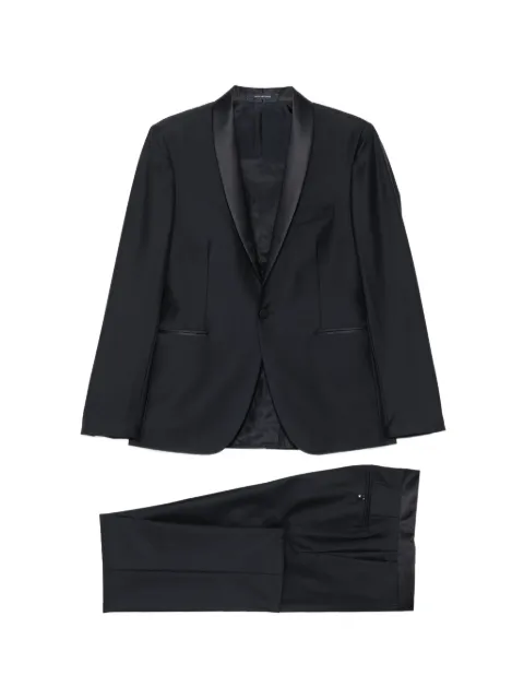 Tagliatore satin-lapel single-breasted suit Blue SFBR18A01LIS060007
