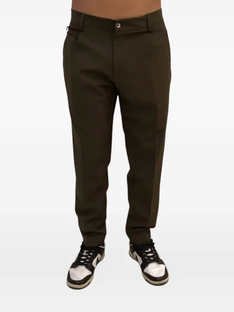 YES LONDON rear elasticated-waistband trousers Green XP3264VERDEMILITARE