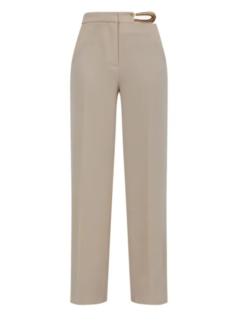 SIMONA CORSELLINI buckle-fastening straight trousers Neutrals P24CPPA0060615