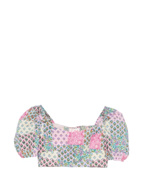 MC2 Saint Barth Delia square-neck floral-detail top Pink DEL0002
