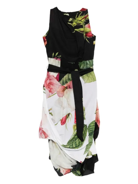 Vivienne Westwood Pre-Owned 2013 floral-print asymmetric dress Black VW900EQ