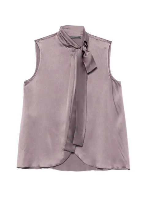 Alberta Ferretti tie-neck sleeveless shirt Purple A022566190275
