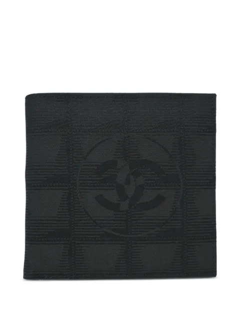 CHANEL Pre-Owned 2000 embossed-logo plaid wallet Black 6785484