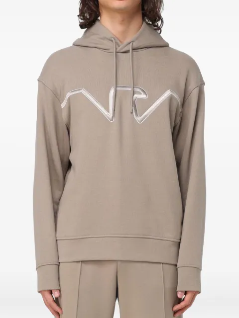 Emporio Armani logo-embroidered hoodie Neutrals 6D1MD21JWPZ01P5