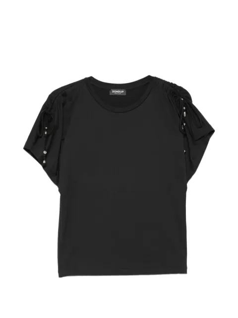 DONDUP drawstring-sleeve T-shirt Black S974JF0271D