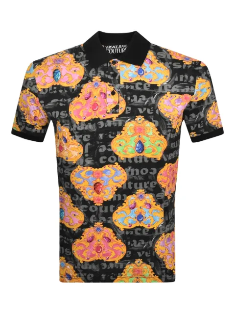 Versace Jeans Couture baroque-print polo shirt Black 76GAG6S0JS339G89