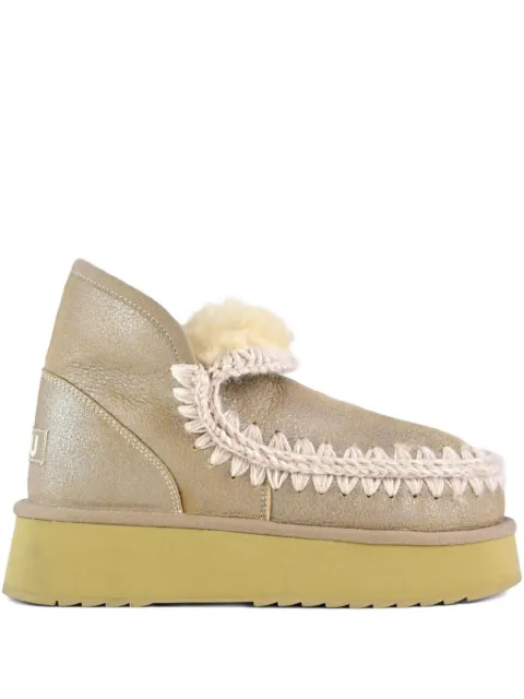 Mou mini metallic braided-trim boots Neutrals MUFW681000BSTME
