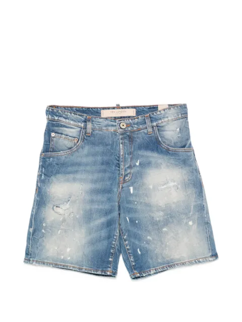 YES LONDON distressed paint-splatter shorts Blue XS4116