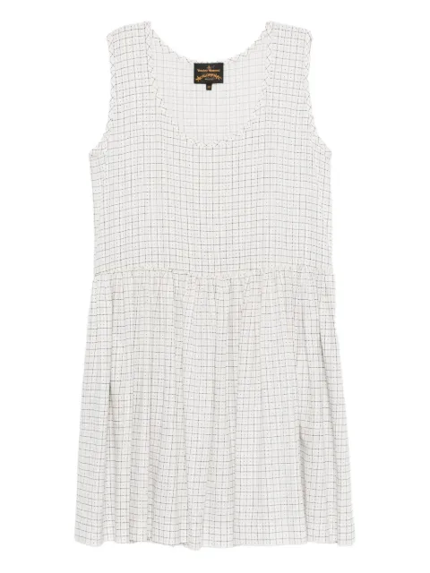 Vivienne Westwood Pre-Owned 2020s grid-pattern sleeveless dress White VW480ER