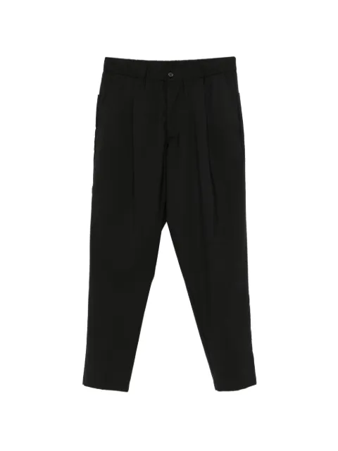 YES LONDON pleated-front cropped trousers Black XP3219