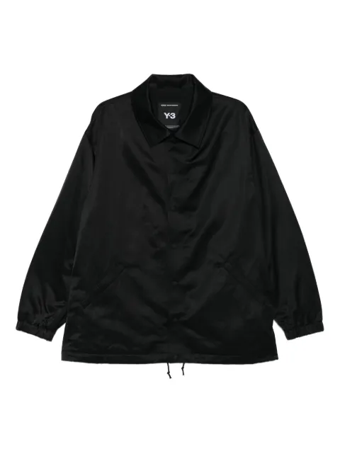 Y-3 logo-print shirt jacket Black JW4626